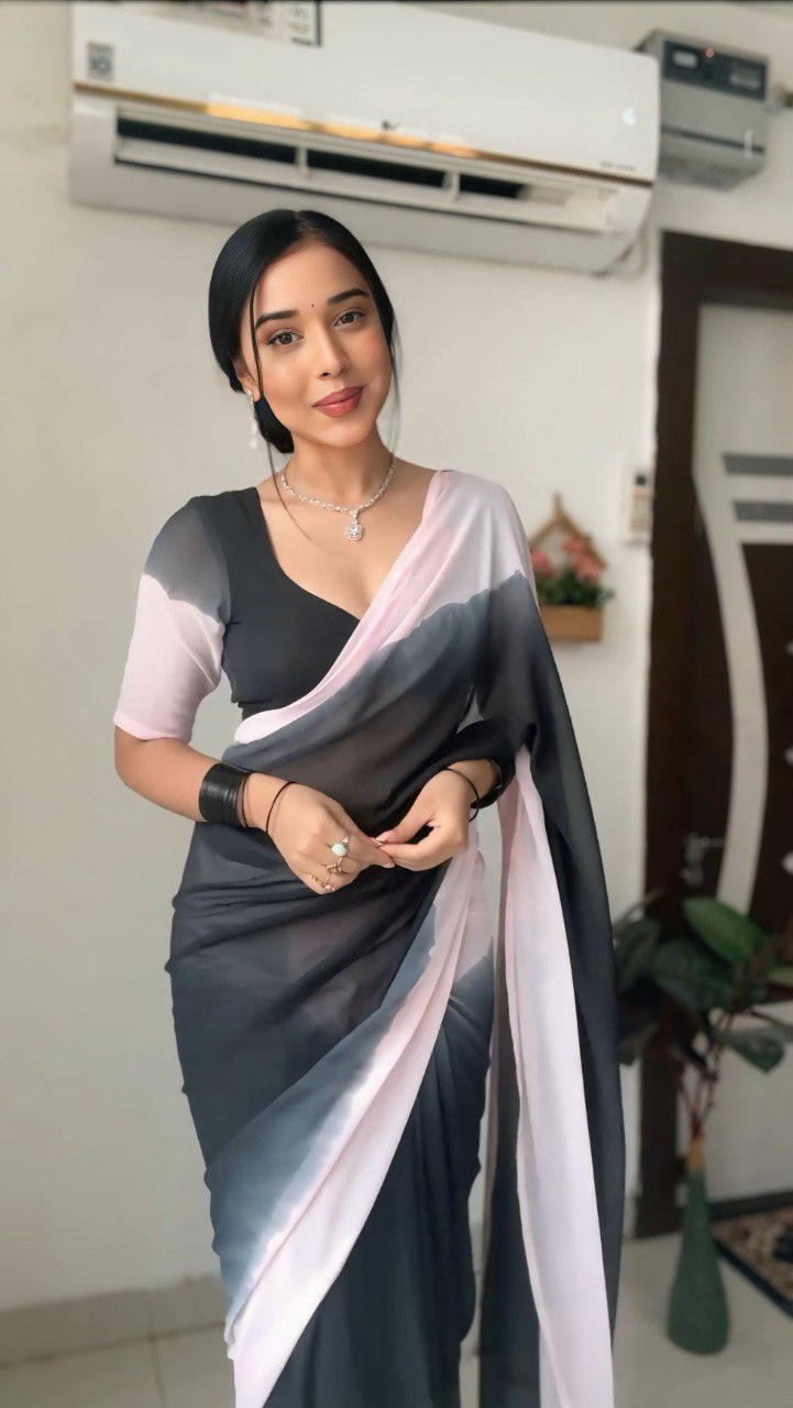 Elegant Ready-to-Wear Georgette Saree