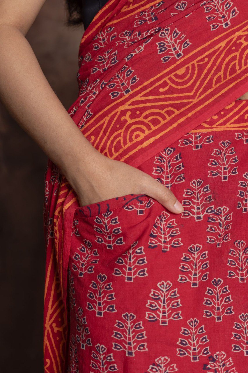 Premium Ready to Wear Mul Cotton Printed Saree with Pocket