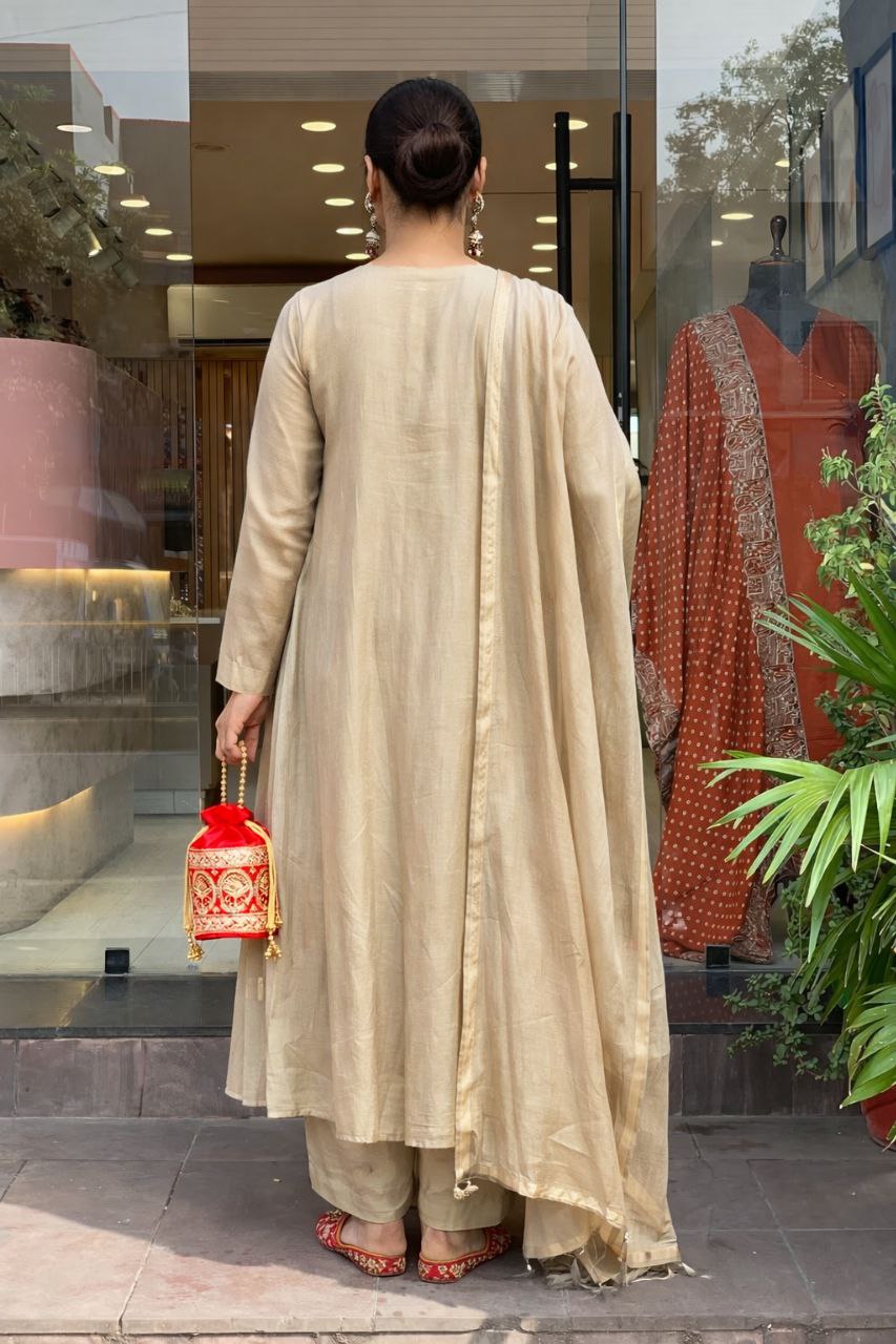 Pure Viscose Chanderi Silk Kurta Set  Elegant Ethnic Wear