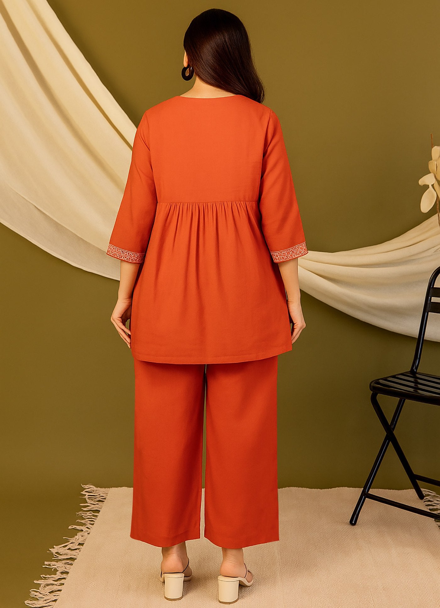 Women’s Crepe Ethnic Co-Ord Set
