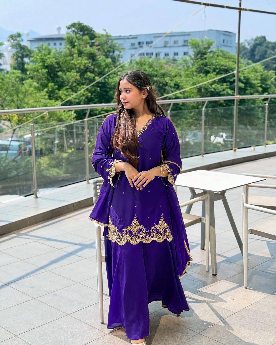 New Designer Party Wear Top Palazzo Set with Fancy Dupatta