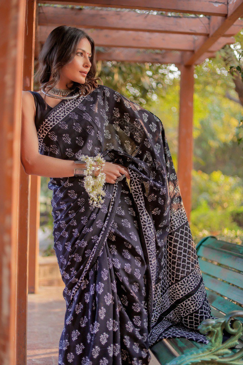 Black Magic Printed Ready Saree