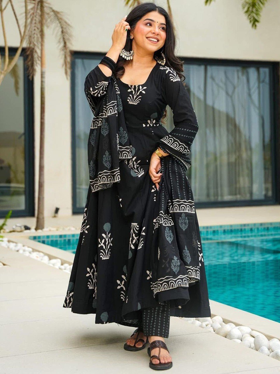Black Serenity Rayon Suit Set