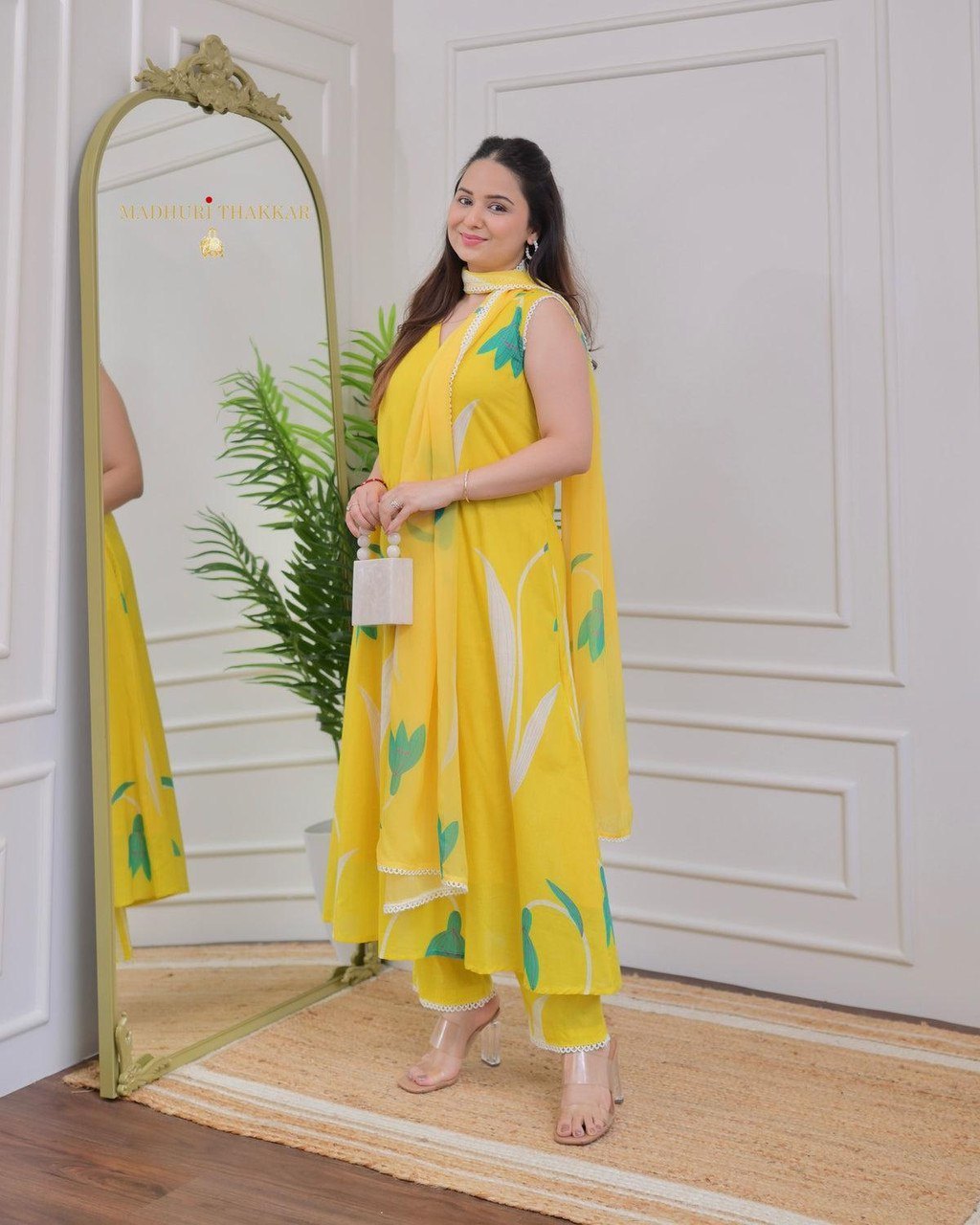 Yellow Grace Fully Stitched Rayon Kurti Pant Set