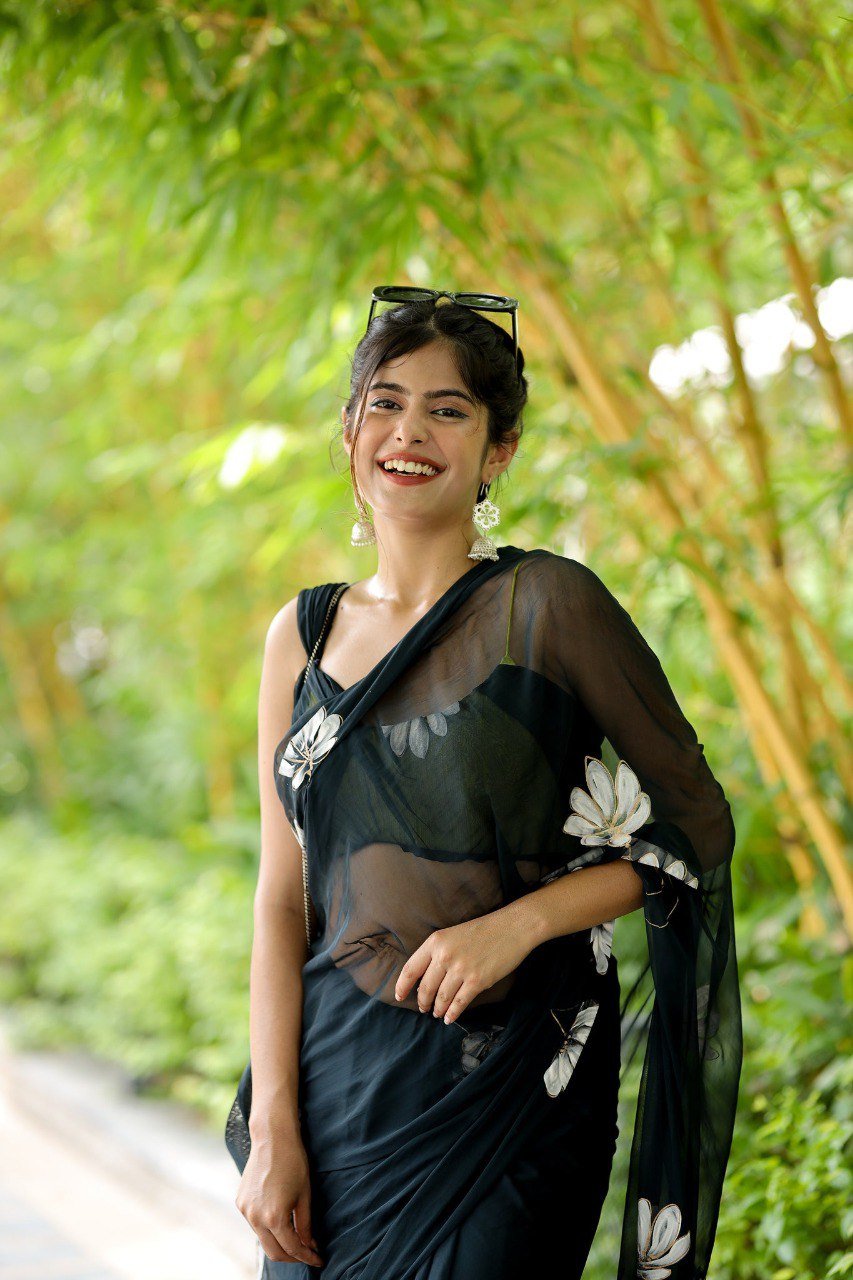 Midnight Charm Ready-to-Wear Georgette Printed Saree