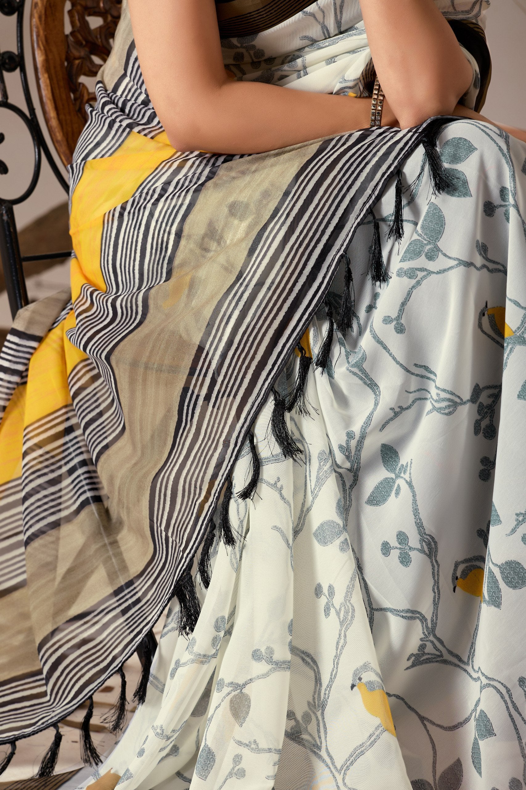 “Nature Muse Soft Georgette Digital Print Saree”