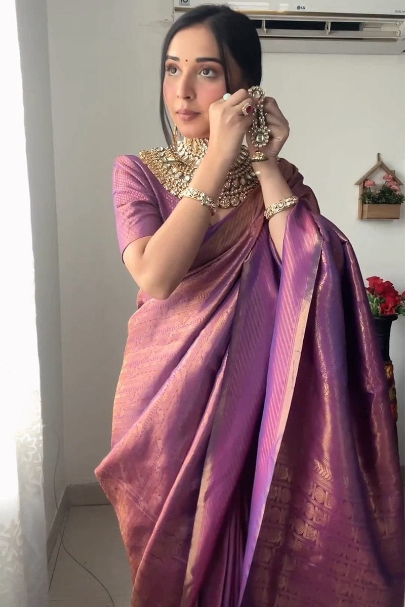 Royal Purple Kanjivaram Silk Handloom Saree