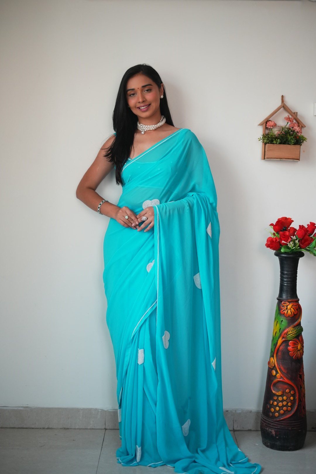 Rama Elegance Georgette Embroidered Saree