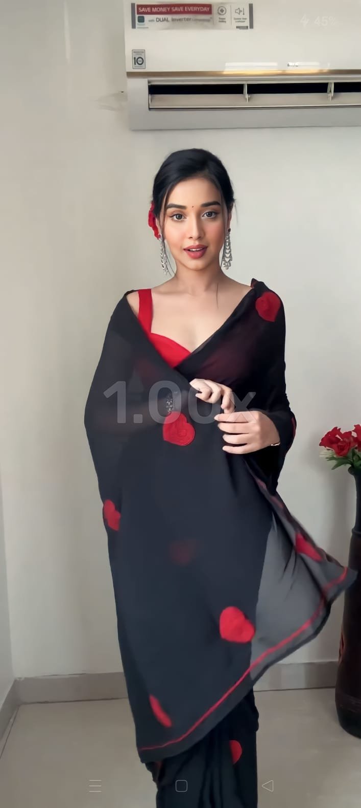 Black Royal Georgette Embroidered Saree
