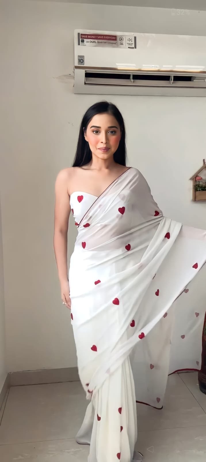 White Serenity Georgette Embroidered Saree
