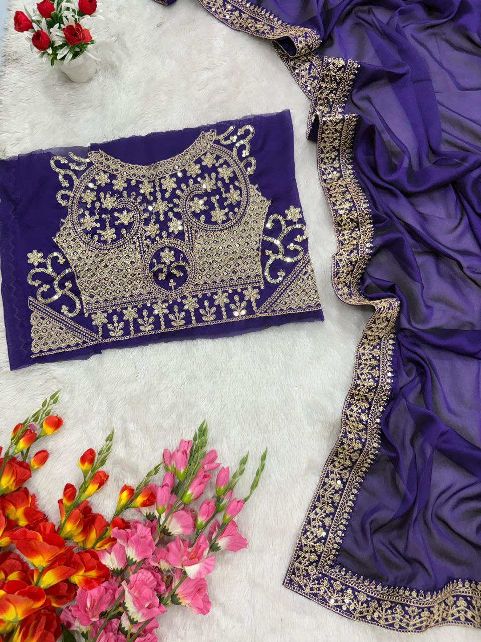 Premium Rangoli Silk Coding & Sequins Work Saree