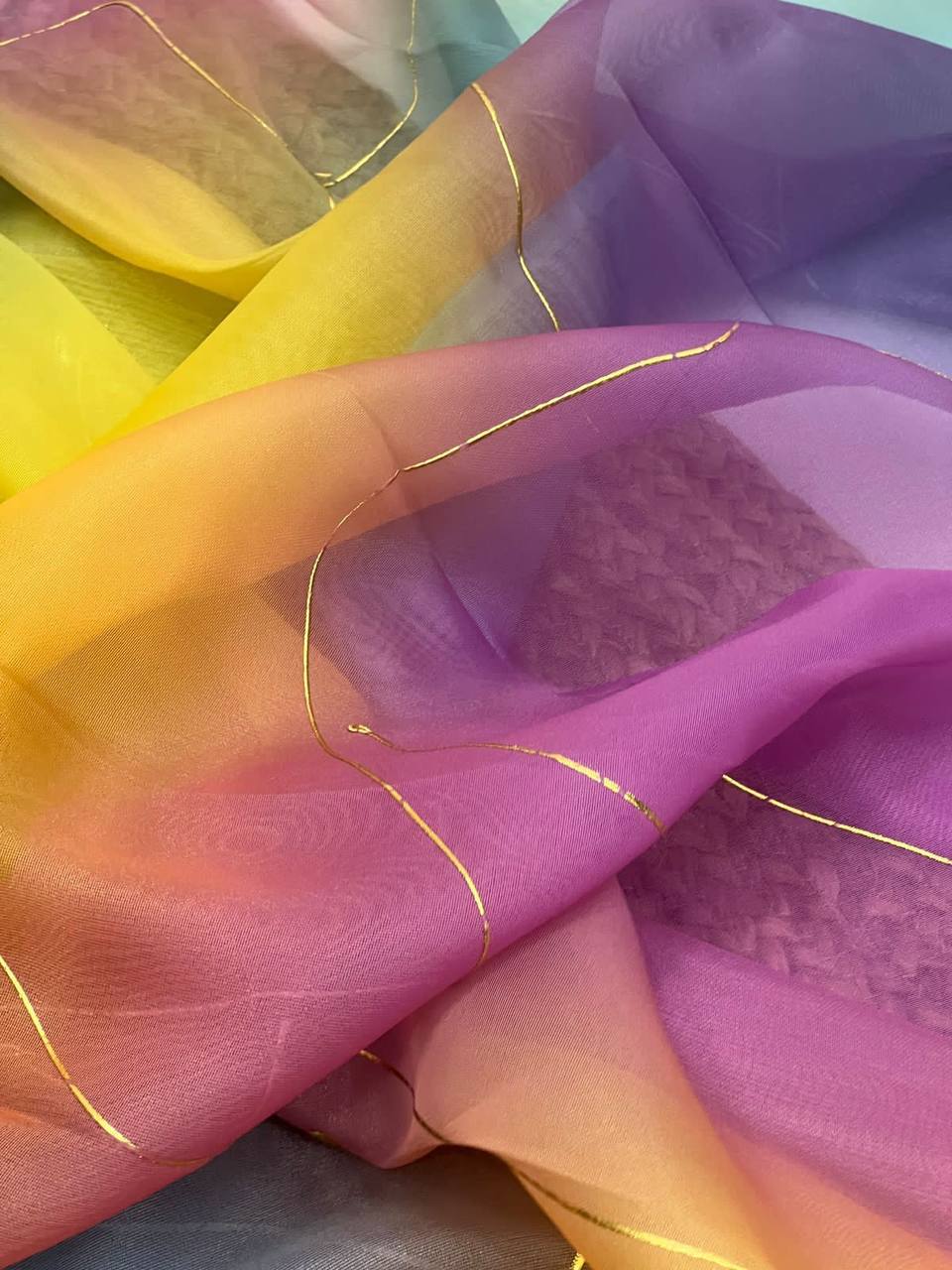Soft Pure Organza Saree with Foil Print Work