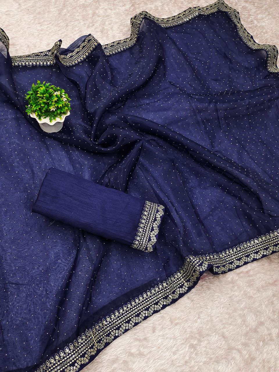 Heavy Designer Organza Silk Saree