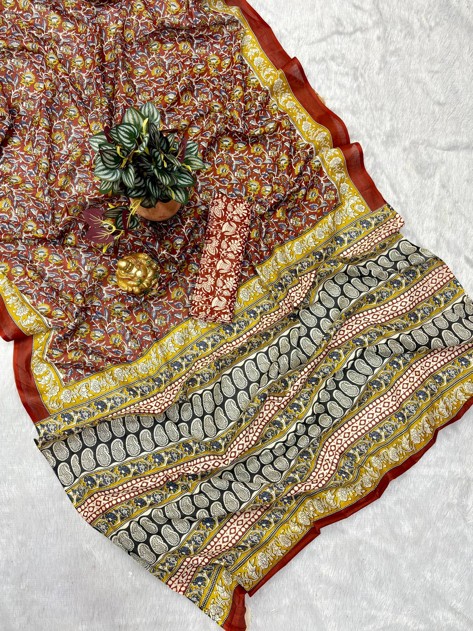 Hand Block Print Mulmul Cotton Saree