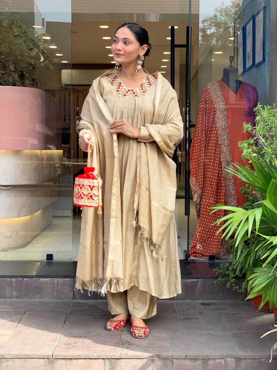Pure Viscose Chanderi Silk Kurta Set  Elegant Ethnic Wear