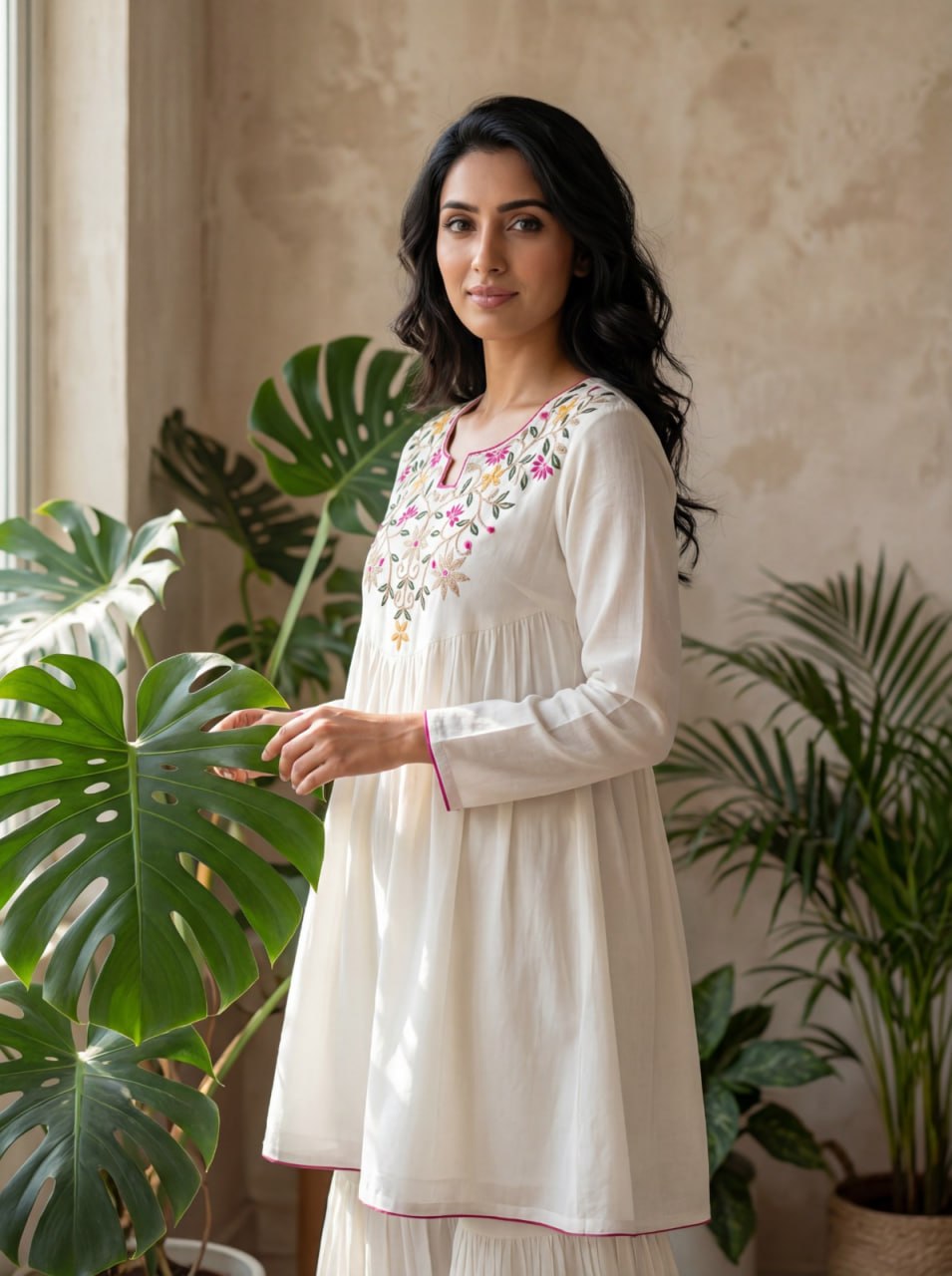 Vichitra Silk Embroidered 2-Piece Suit Set
