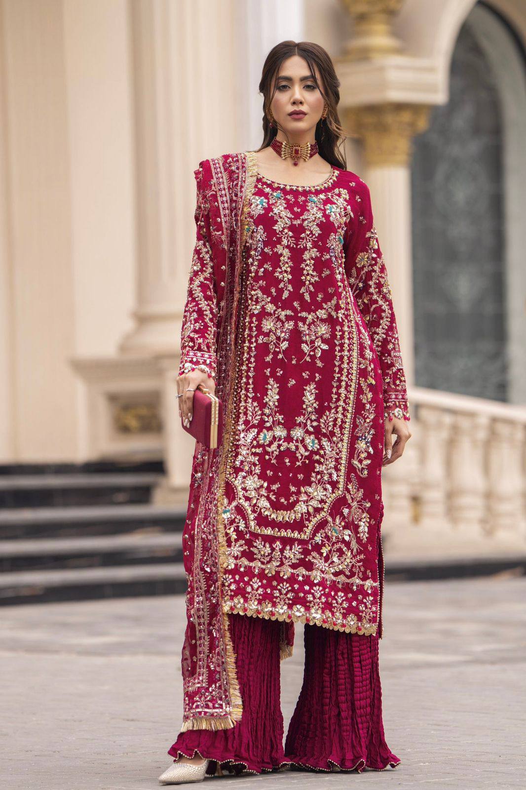 New Designer Party Wear Kurti Pant Set with Fancy Dupatta