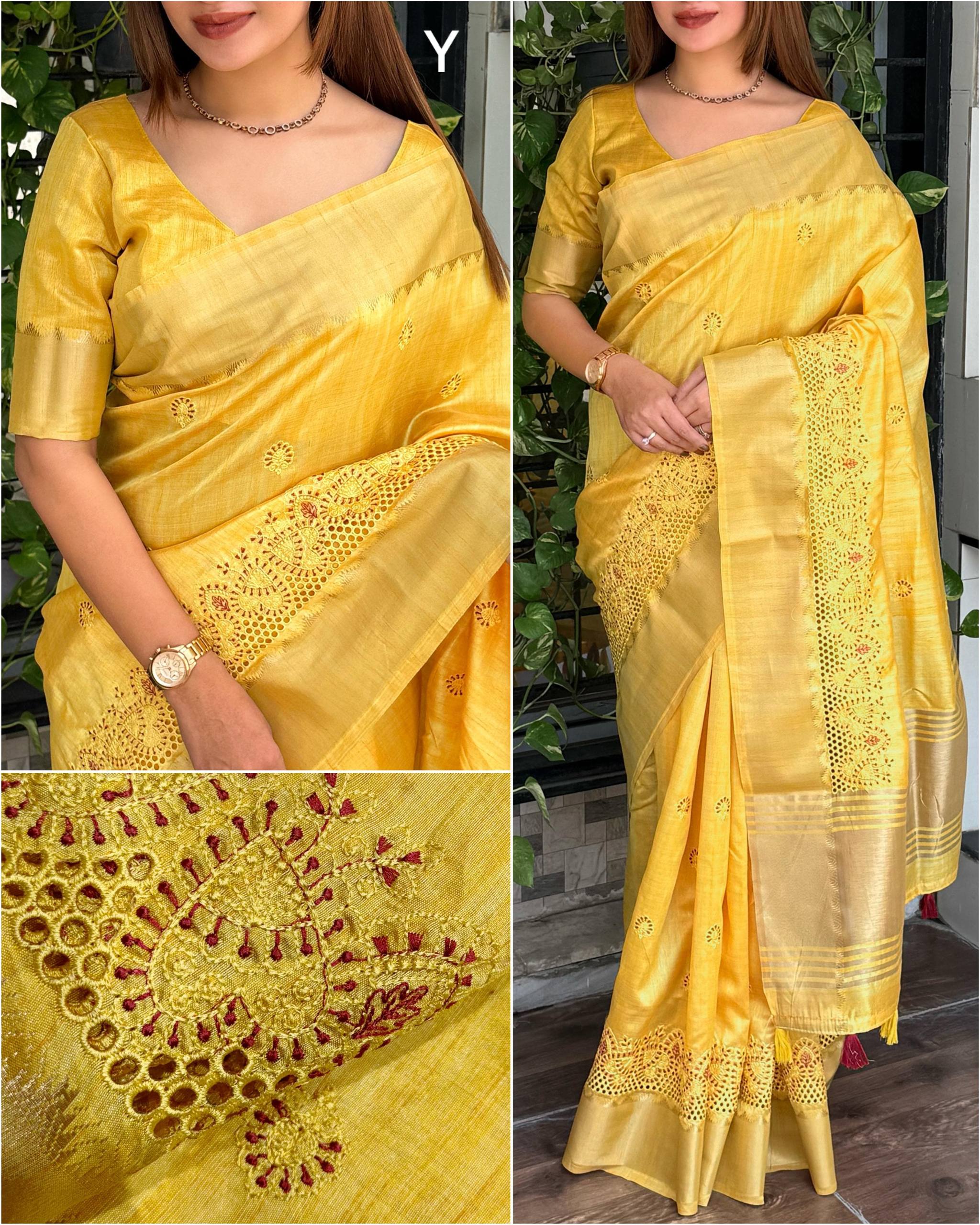 Elegant Assam Silk Cutwork Saree Collection