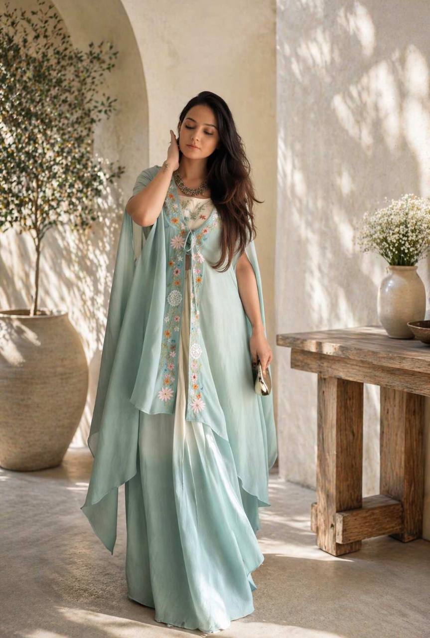 Super Trending Party Wear Shrug with Lehenga