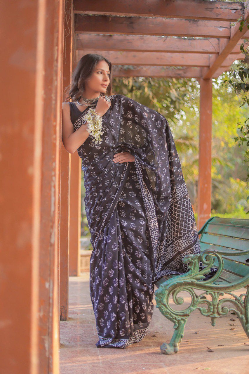 Black Magic Printed Ready Saree
