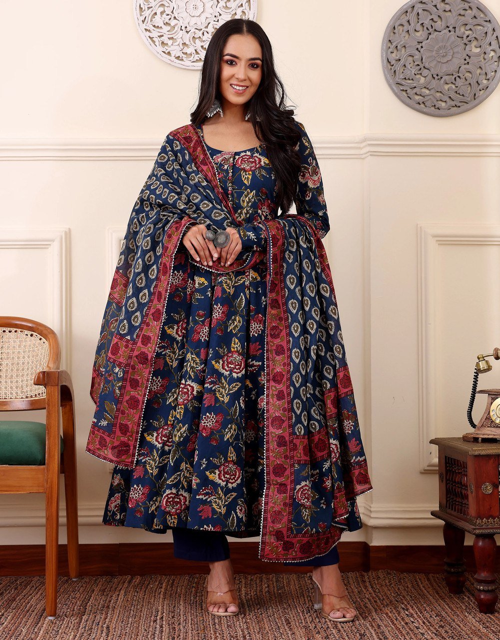 Morpich Charm Rayon Printed Kurti Pant Dupatta Set