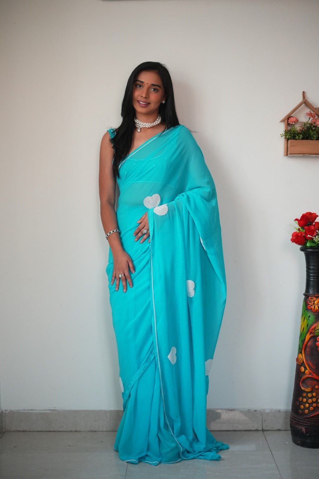 Rama Elegance Georgette Embroidered Saree