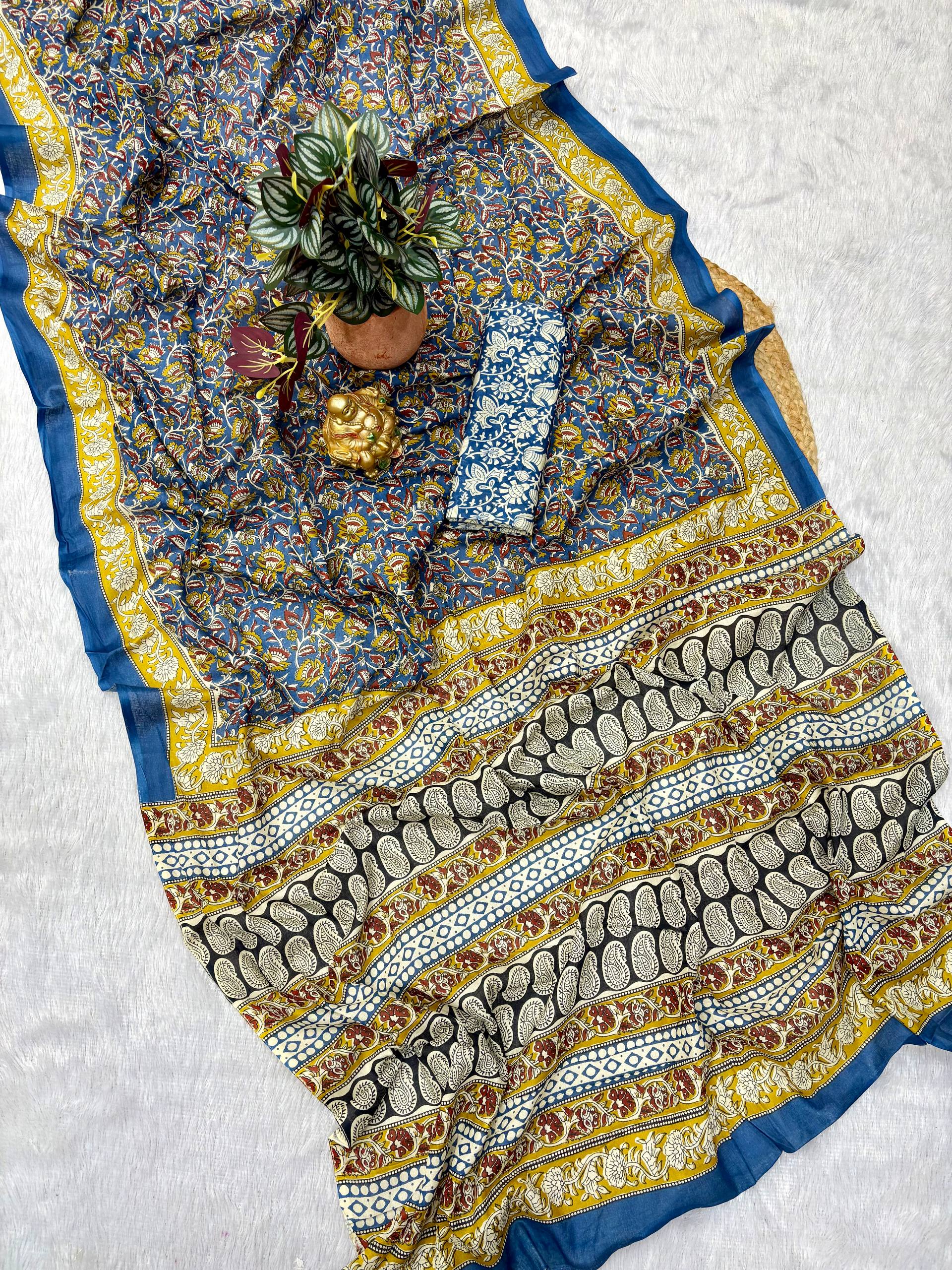 Hand Block Print Mulmul Cotton Saree