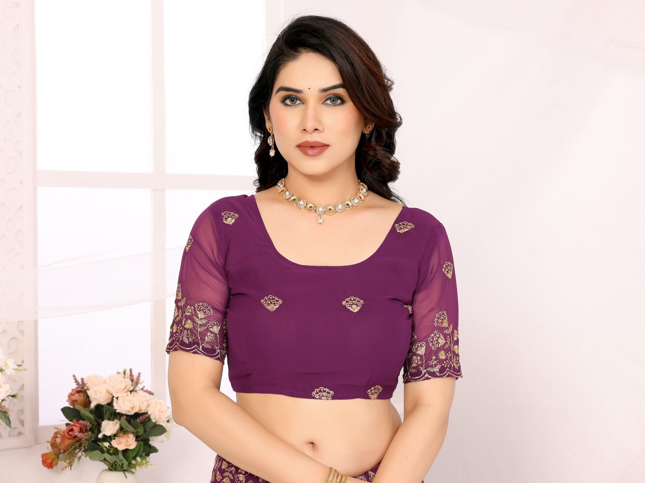 Elegant Georgette Saree with Matching Blouse