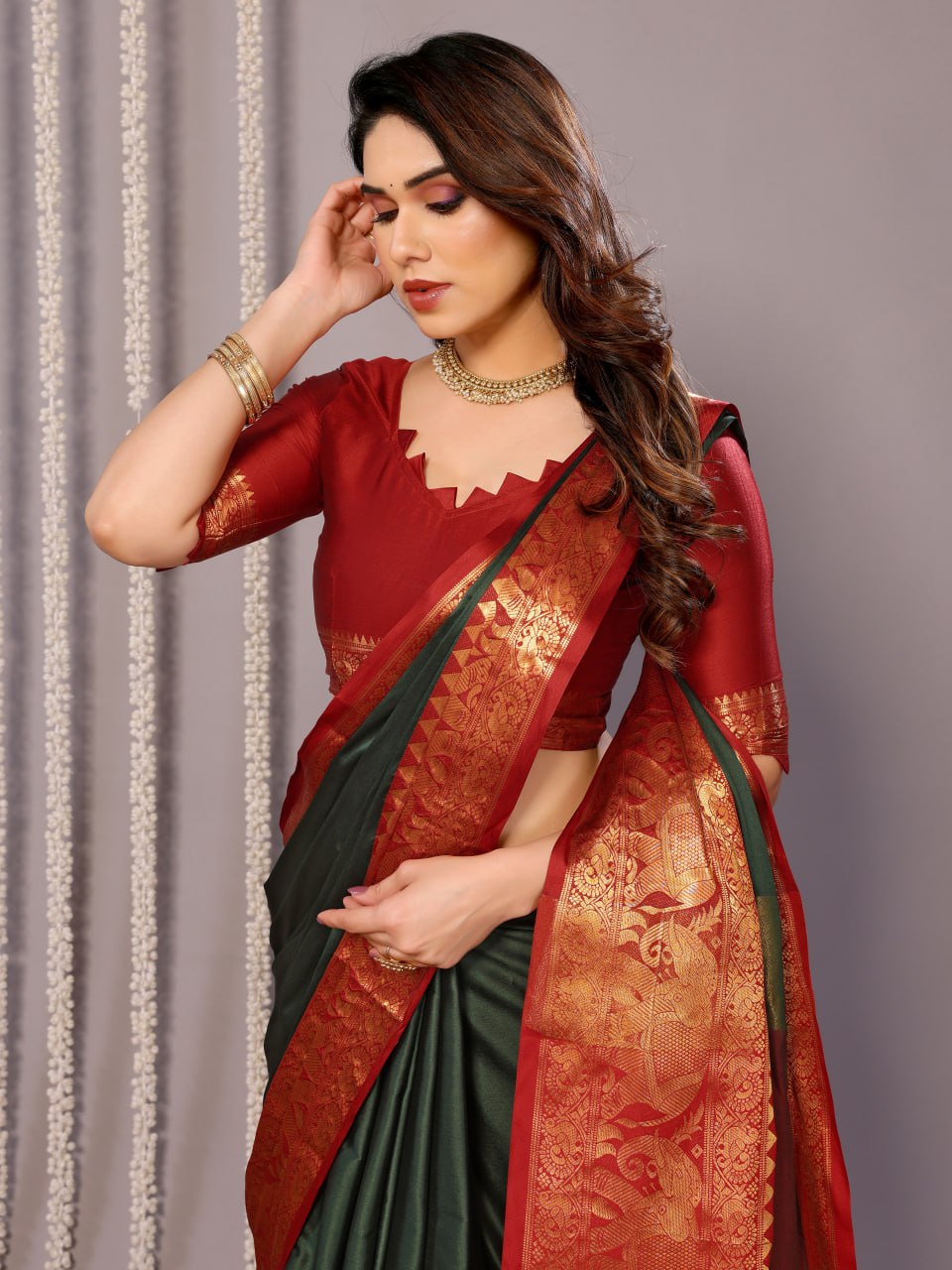 Banarasi Soft Silk Saree with Rich Zari Motifs