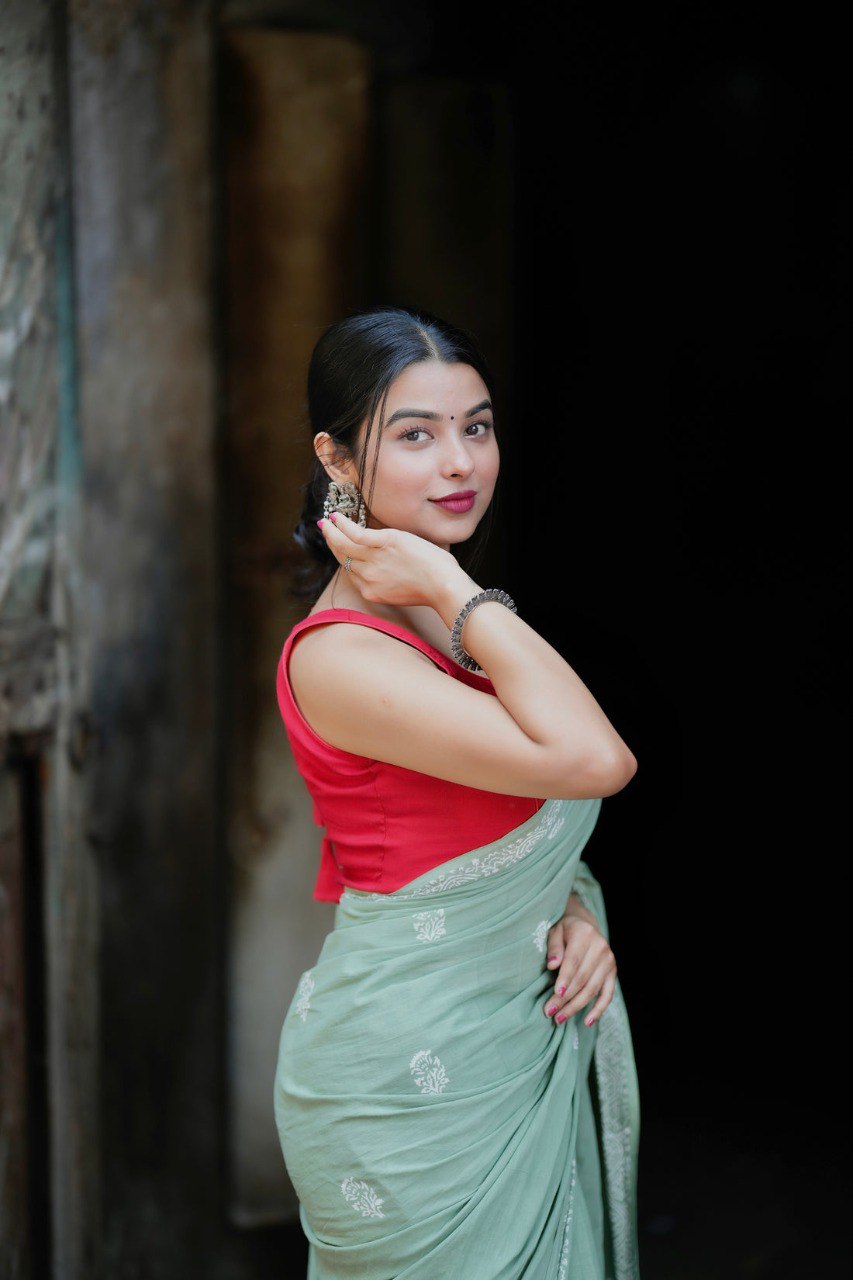 Ready to Wear Mul Cotton Saree with Pocket & Silk Blouse