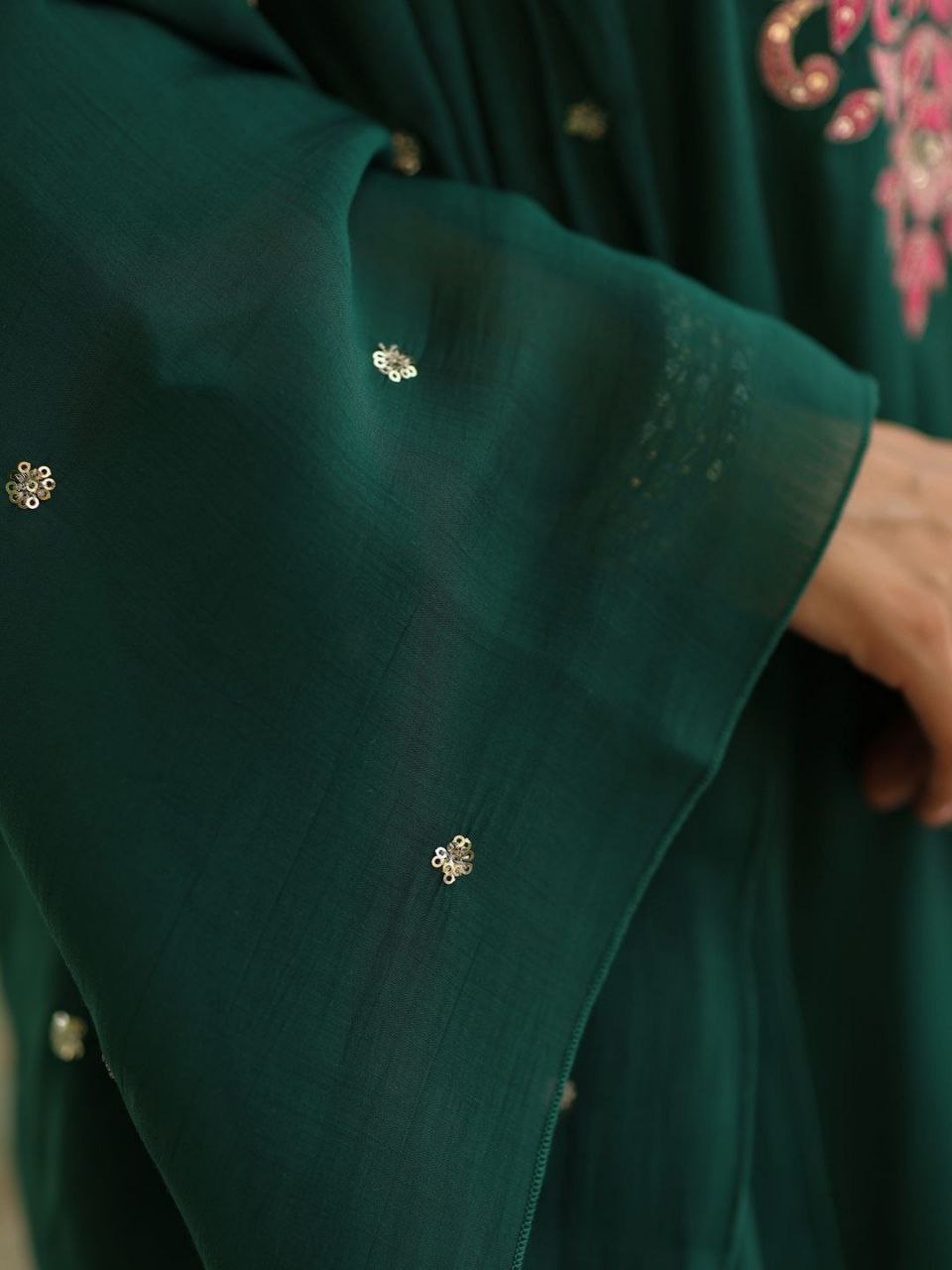 Rayon Slub Embroidered Kurti Pant Set with Heavy Chanderi Dupatta