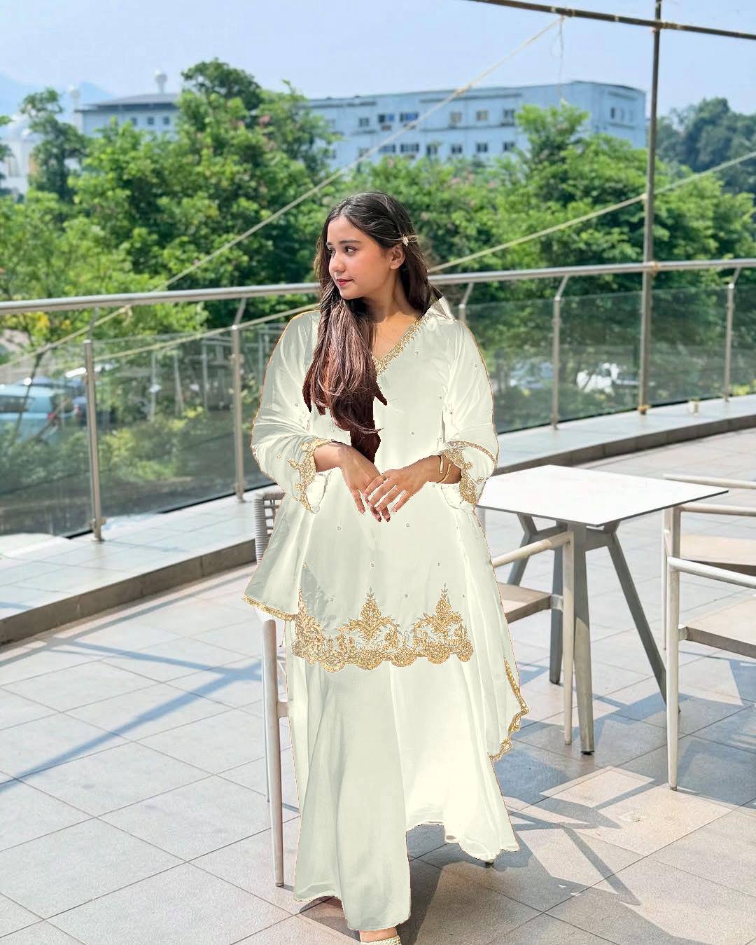 New Designer Party Wear Top Palazzo Set with Fancy Dupatta