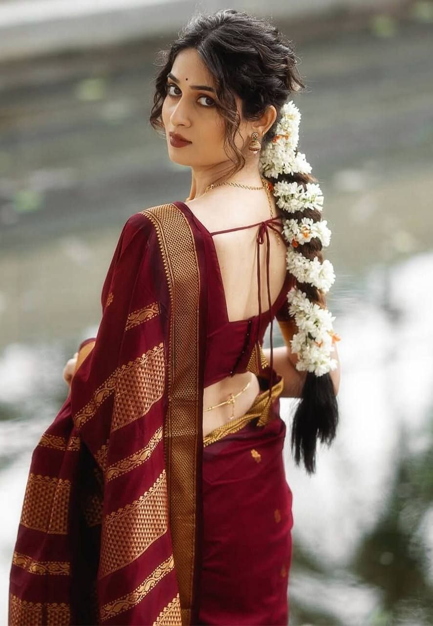 Banarasi Soft Lichi Silk Saree with Rich Pallu & Jacquard Work