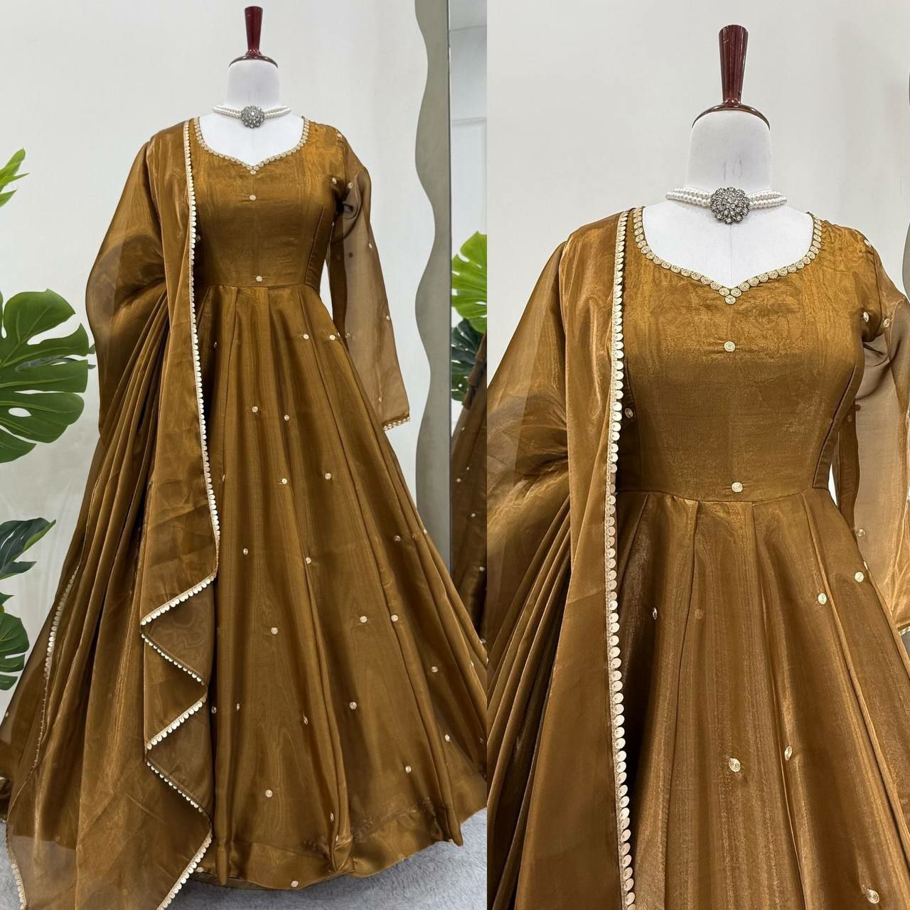Elegant Jimmy Choo Fabric Kurti Set with Pant & Lace Dupatta