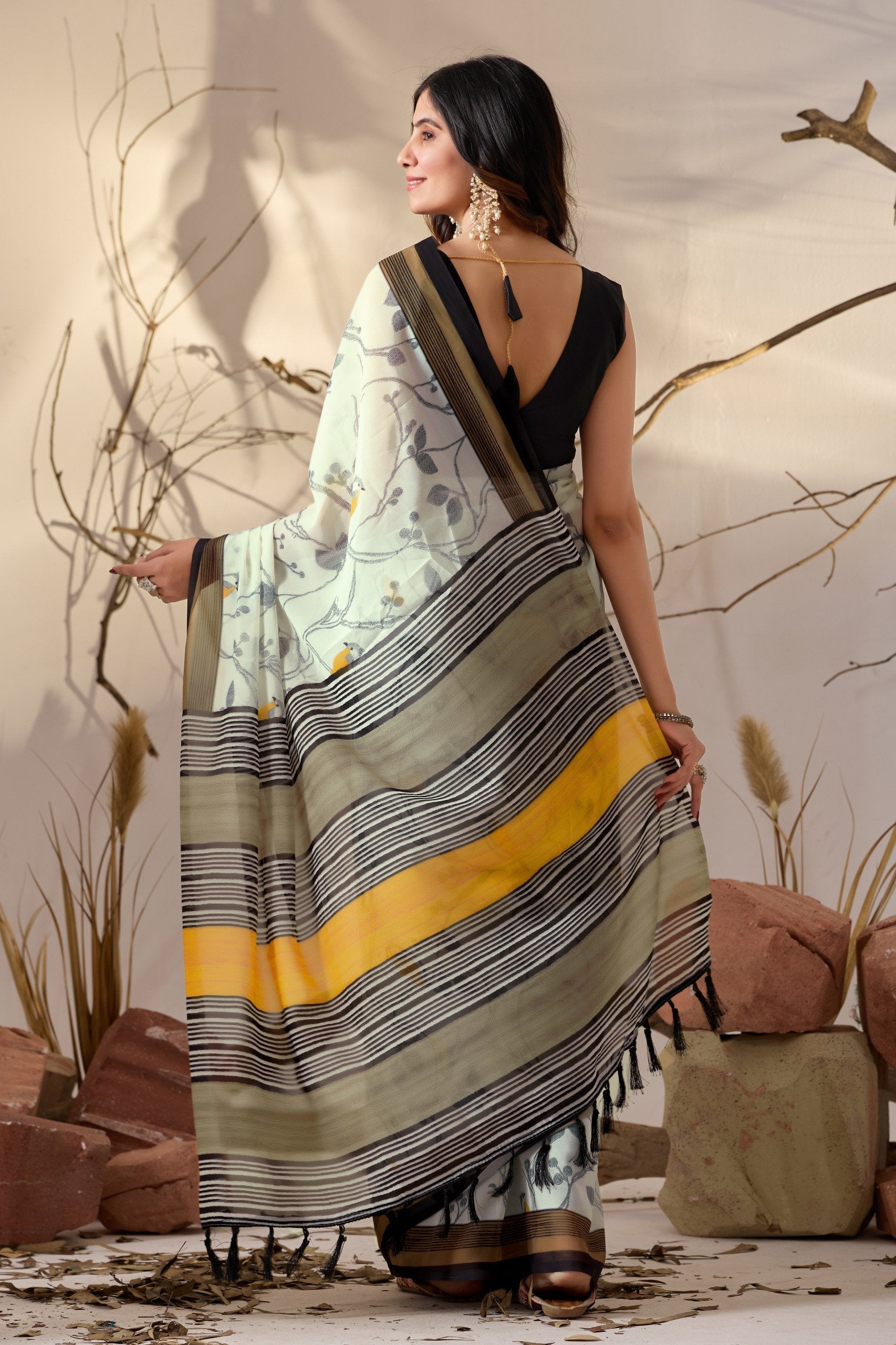 “Nature Muse Soft Georgette Digital Print Saree”