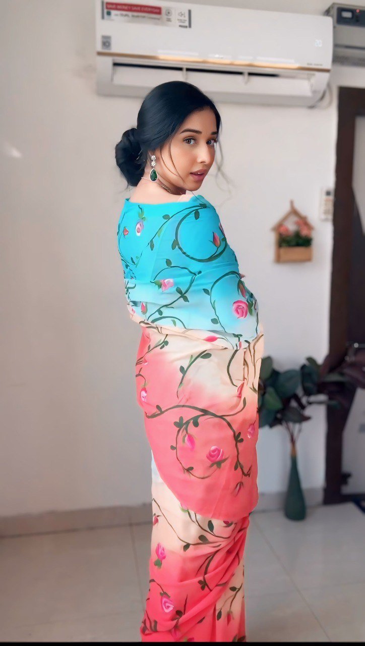 Multicolor Magic Georgette Ready-to-Wear Saree