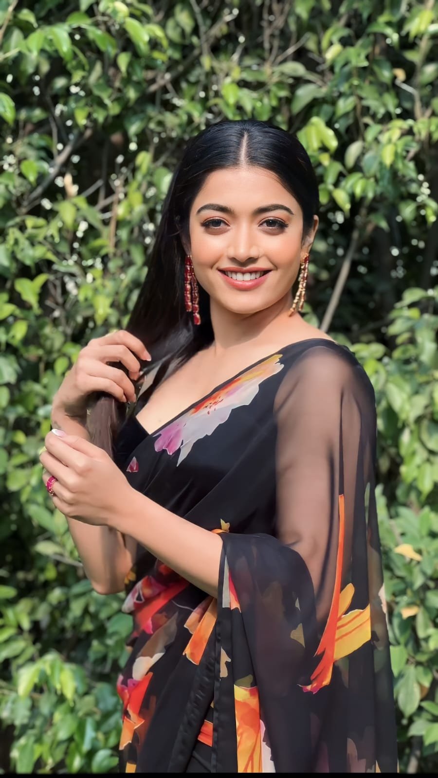 Black Soft Silk Georgette Work Saree Elegance