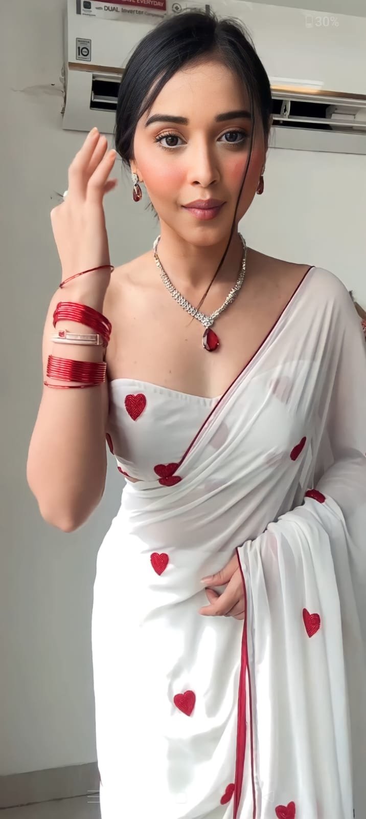 White Serenity Georgette Embroidered Saree