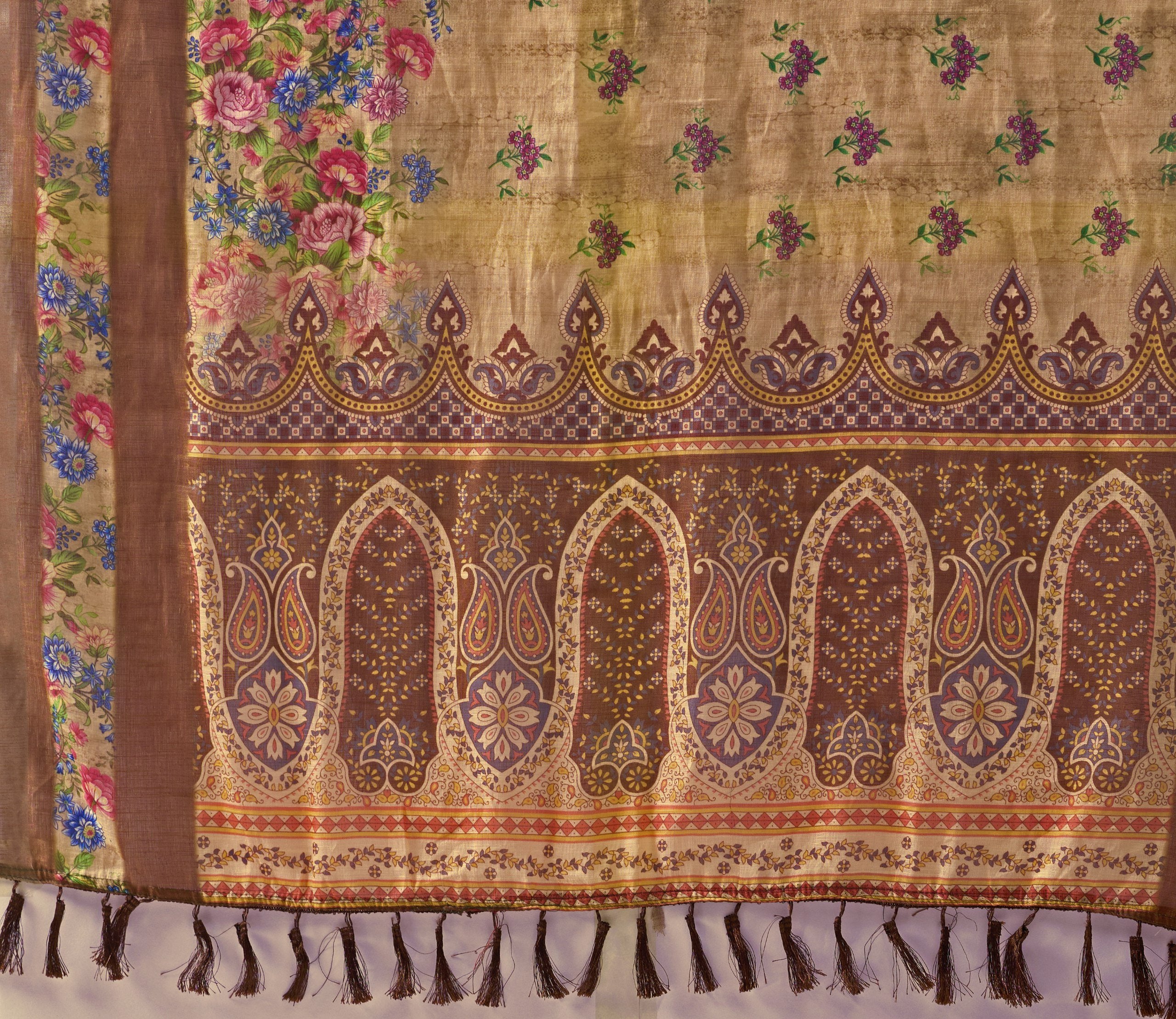 Soft Blue Elegance Linen Cotton Saree