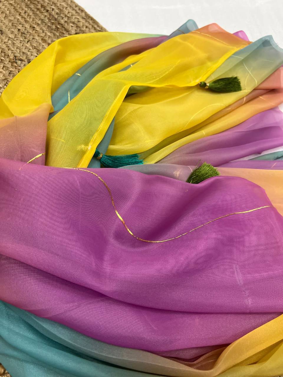 Soft Pure Organza Saree with Foil Print Work
