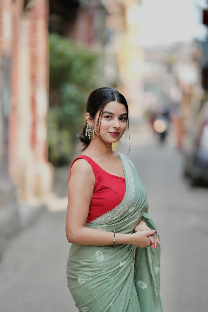 Ready to Wear Mul Cotton Saree with Pocket & Silk Blouse