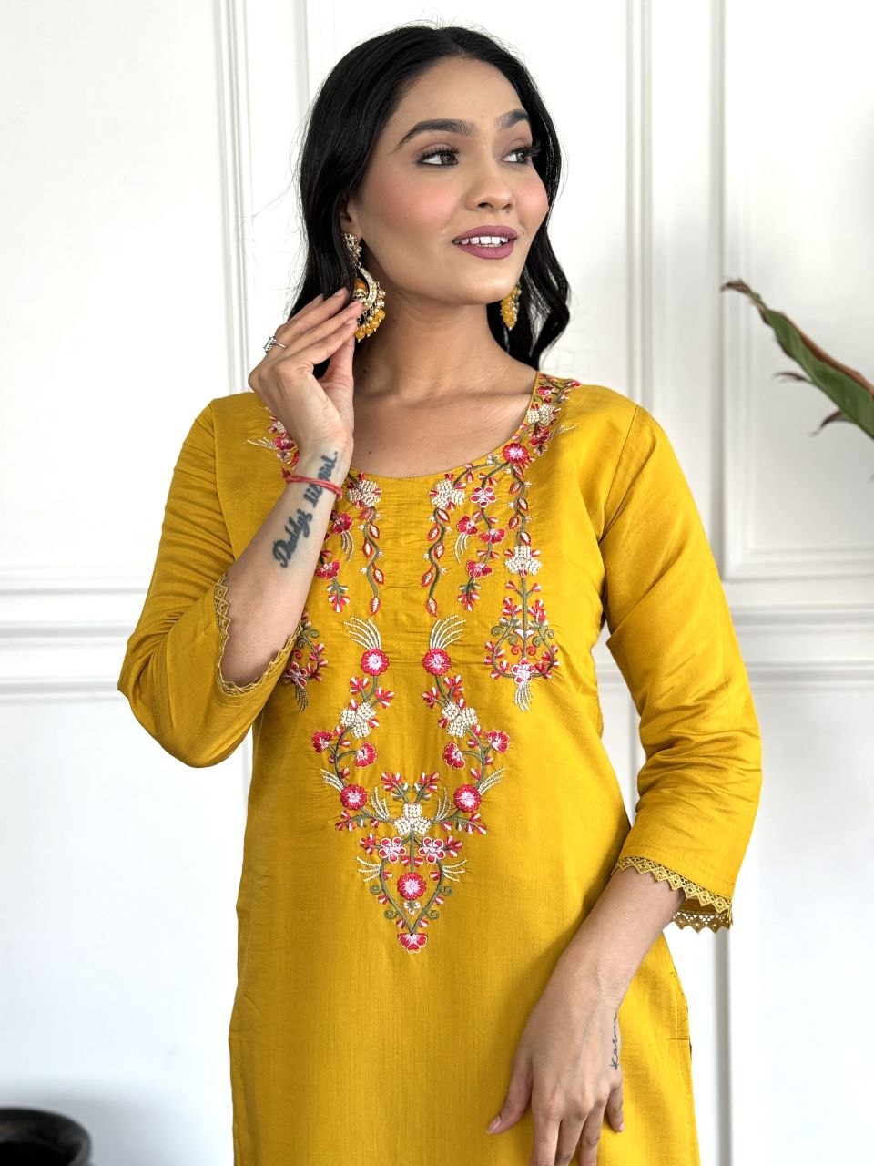 Pure Viscose D Chinon Kurta Set with Organza Dupatta
