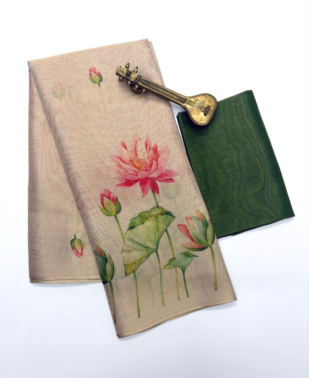 Linen Tissue Silk Saree with Matching Blouse