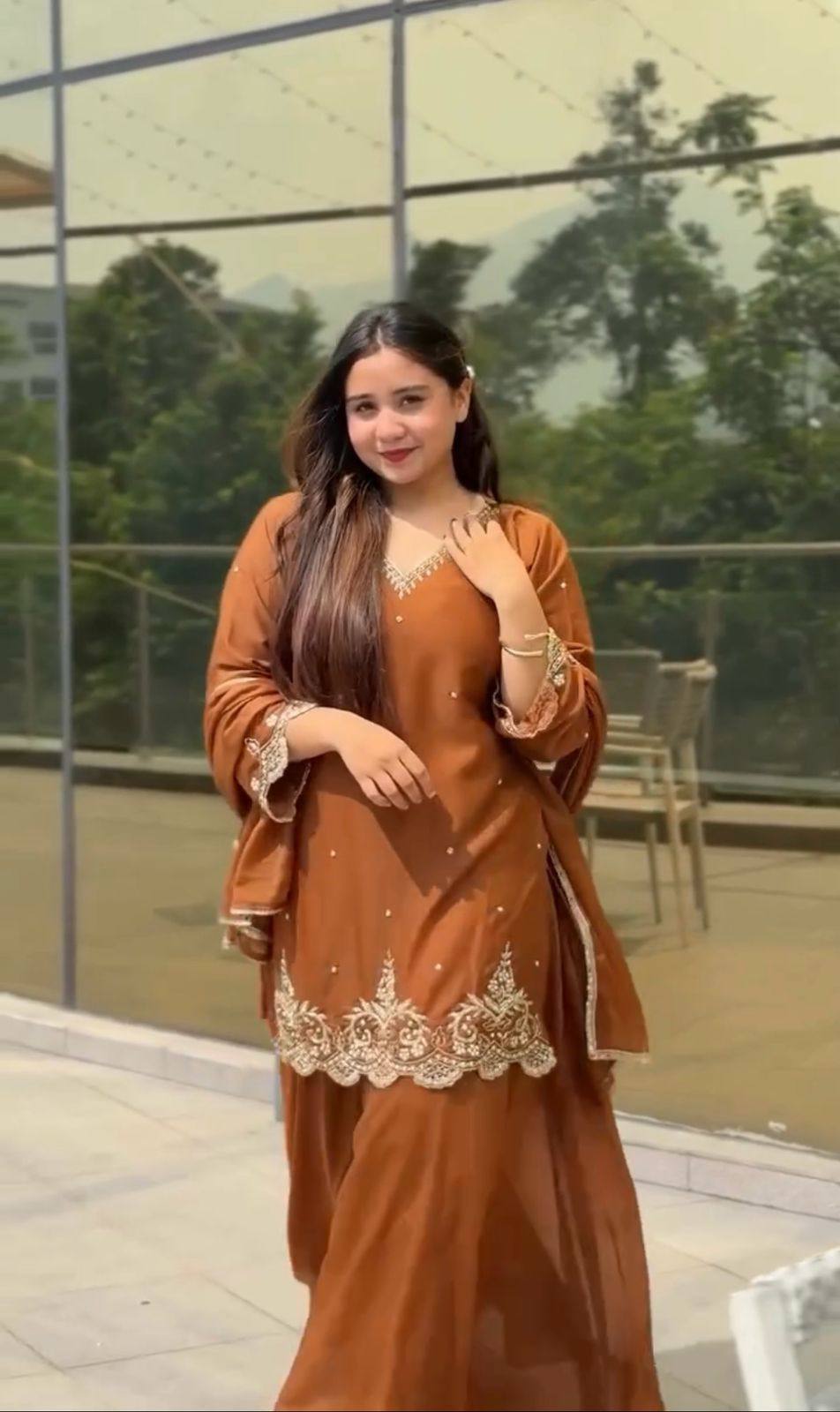 New Designer Party Wear Top Palazzo Set with Fancy Dupatta