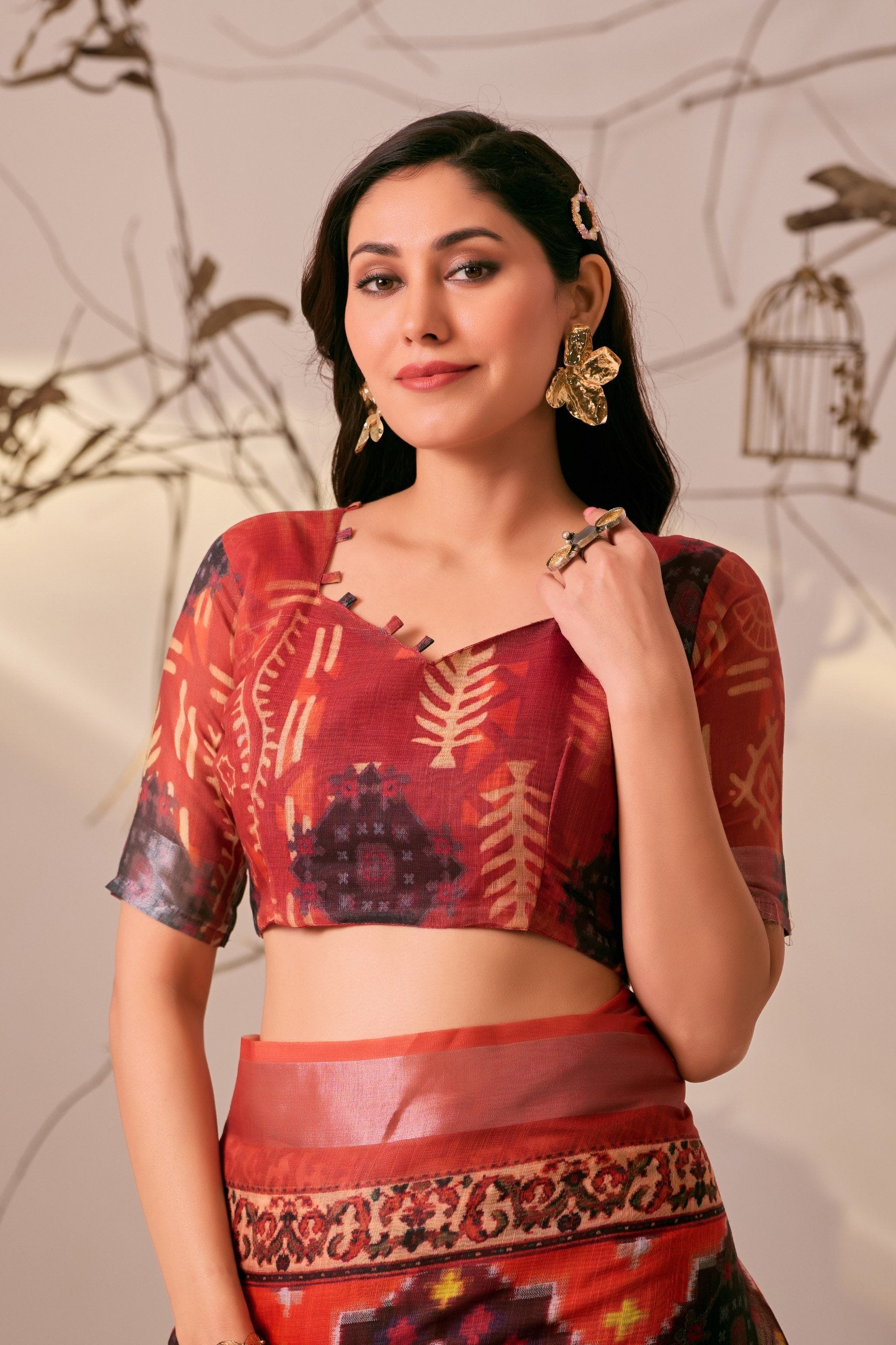 Premium Ikat Elegance in Linen Cotton