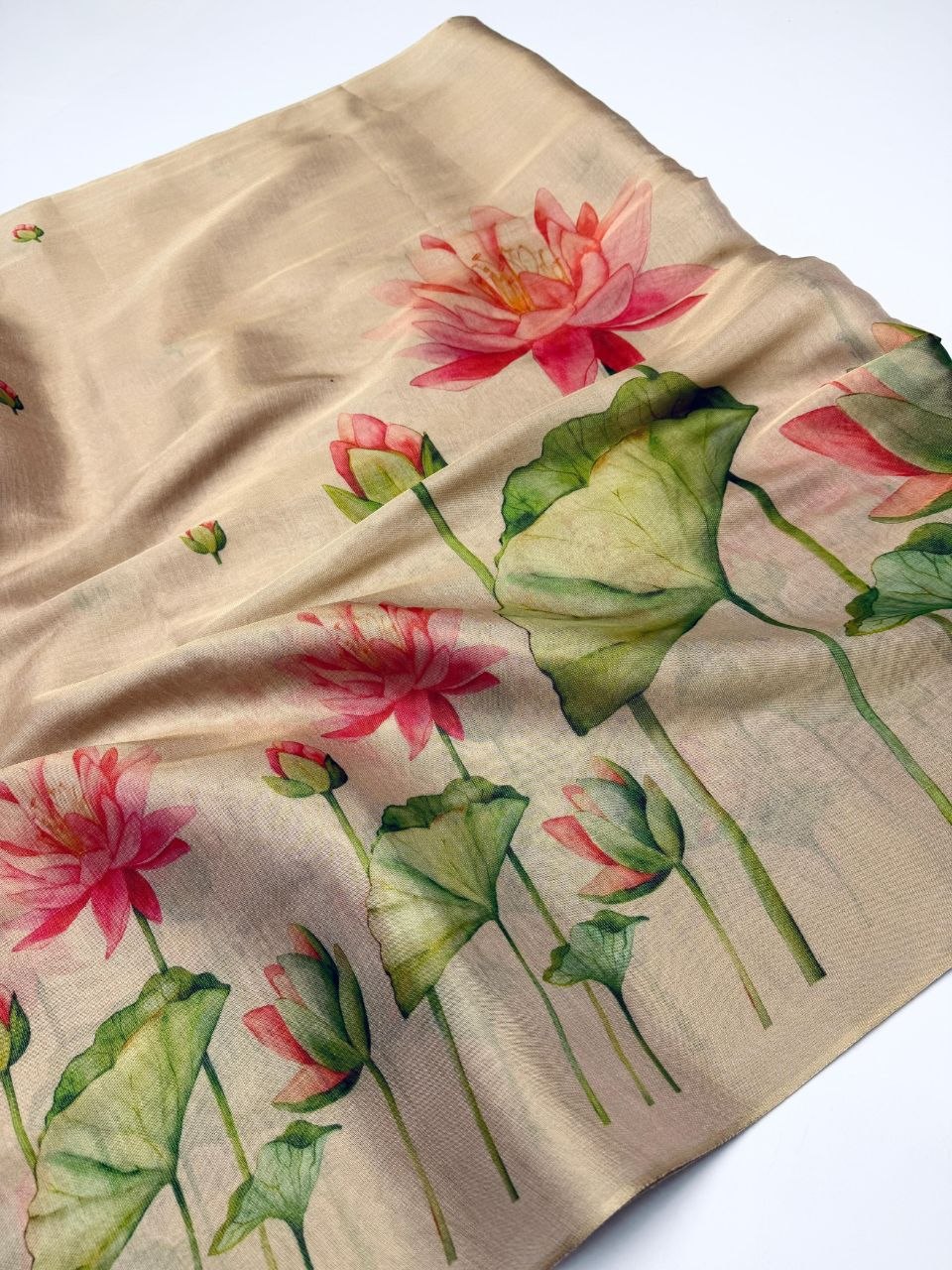 Linen Tissue Silk Saree with Matching Blouse