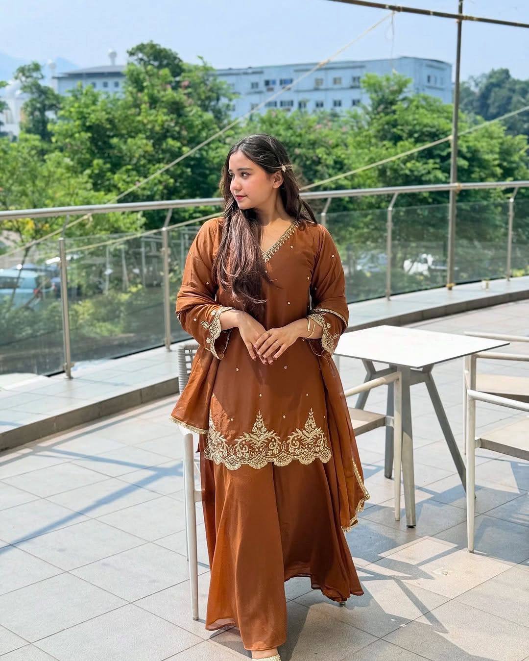 New Designer Party Wear Top Palazzo Set with Fancy Dupatta
