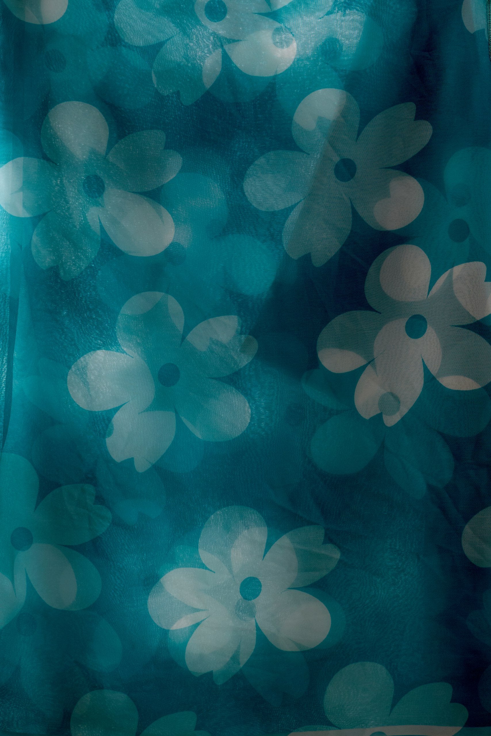 Aqua Bloom Soft Georgette Floral Saree