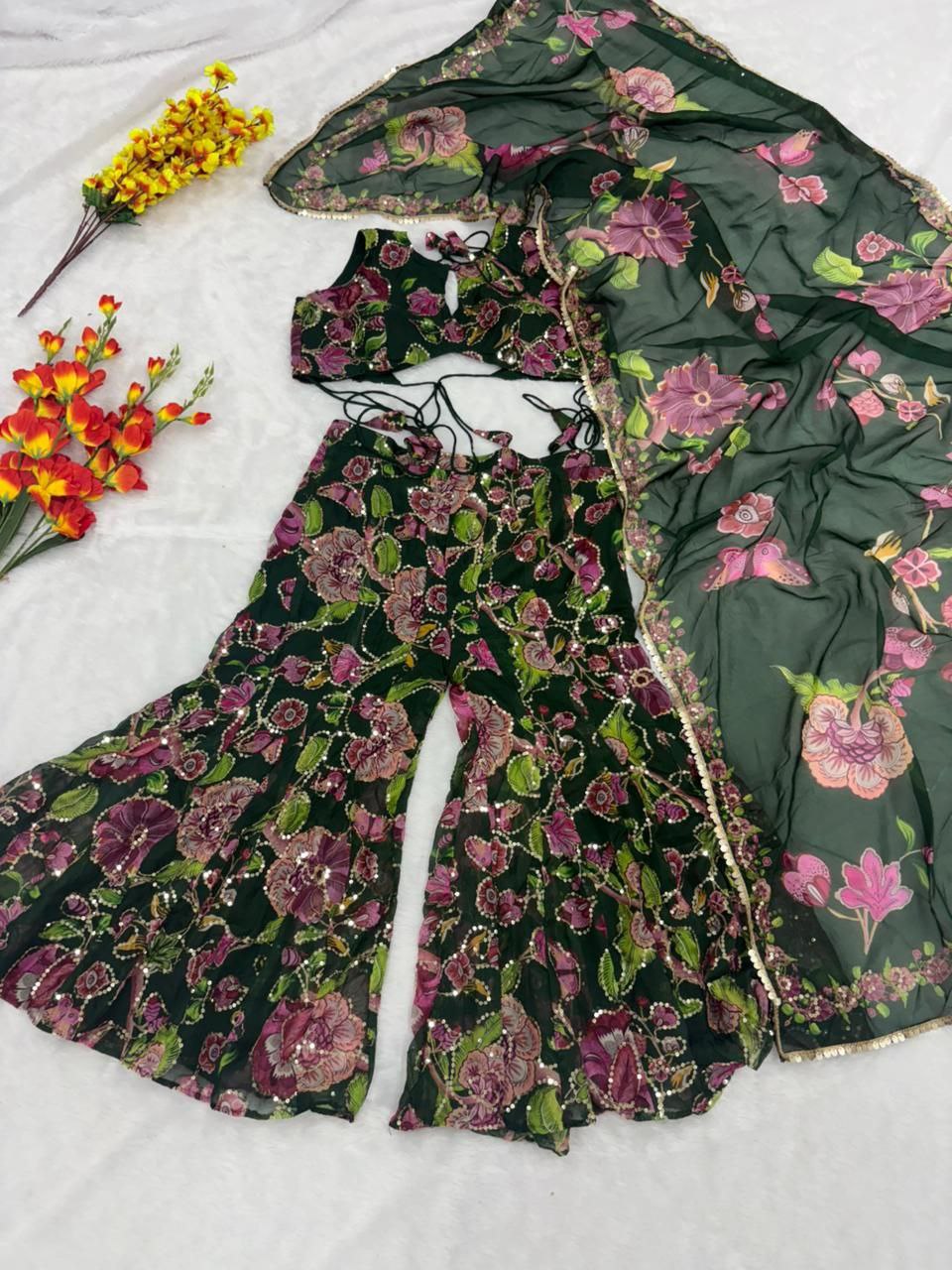 Premium Taby Silk Palazzo Set – Elegant Party Wear