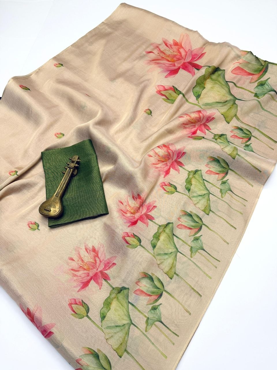 Linen Tissue Silk Saree with Matching Blouse